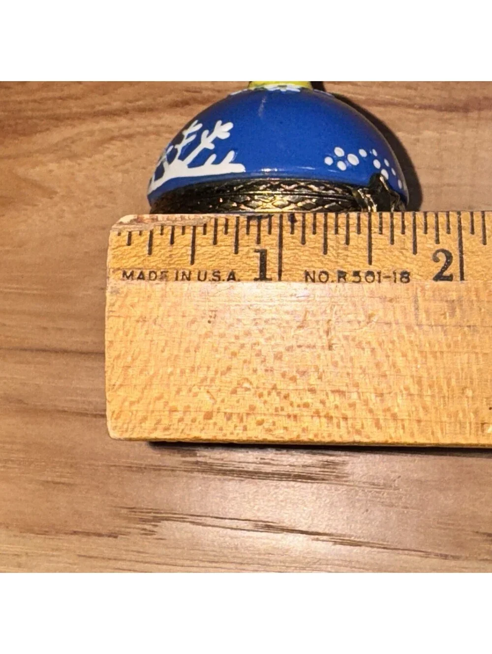 Blue Snowflake Porcelain Hinged Trinket Ornament Star Clasp Proposal Ring Box